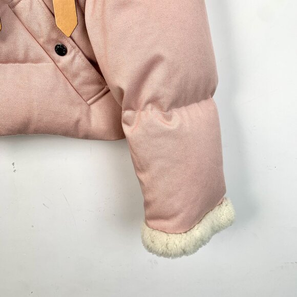 Moncler Pink Puffer Jacket With Shearling Collar Womens - Picture 4 of 8